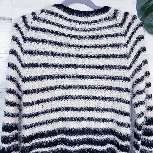 Daytrip Striped Fuzzy Button Front Cardigan - Picture 6 of 8